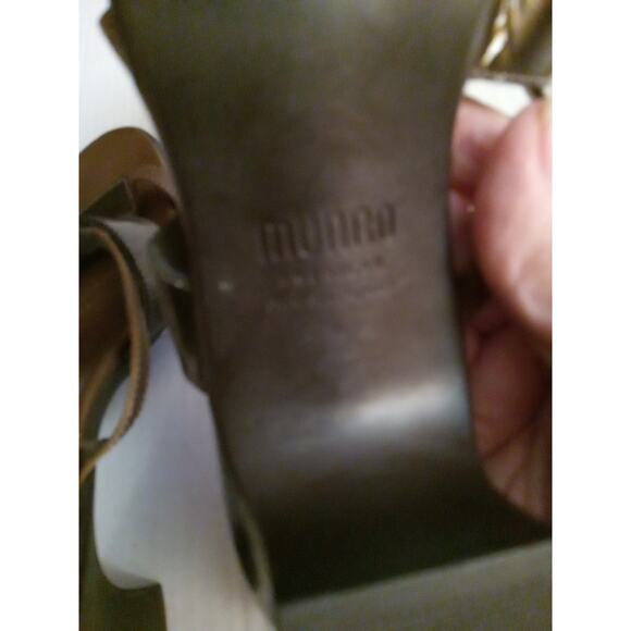 MUNRO 8M American Slide Comfort Sandals Women's Brown Patent Leather Block Heel - Picture 7 of 8